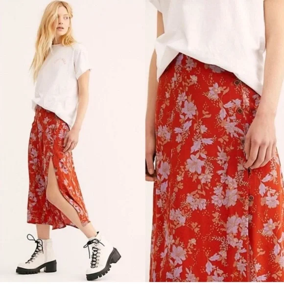 Free People Retro Love Midi Skirt - Picture 7 of 8